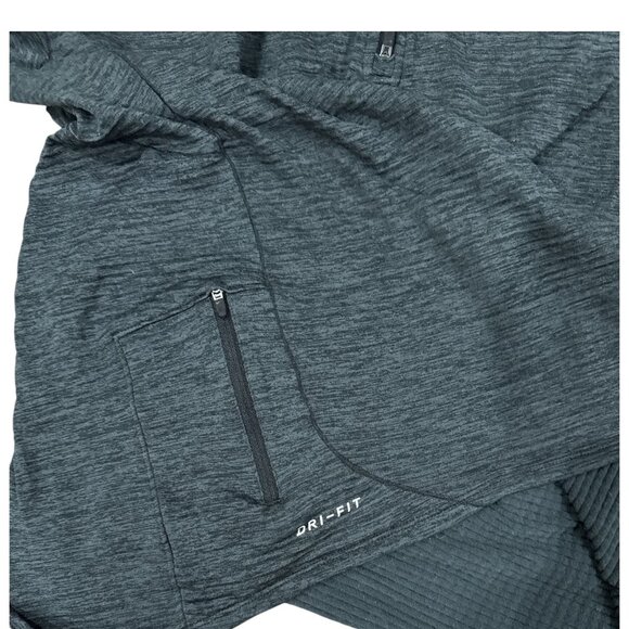 NIKE Dri Fit Pullover Men's XL Charcoal 1/4 Zip Reflective Running Waffle Knit - Picture 8 of 10